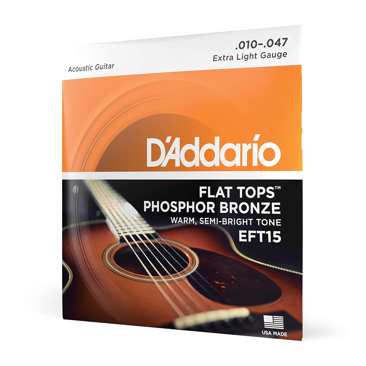 D'Addario Eft15 Akustik Gitar Tel Seti, Flat Tops, Phosphor Bronze