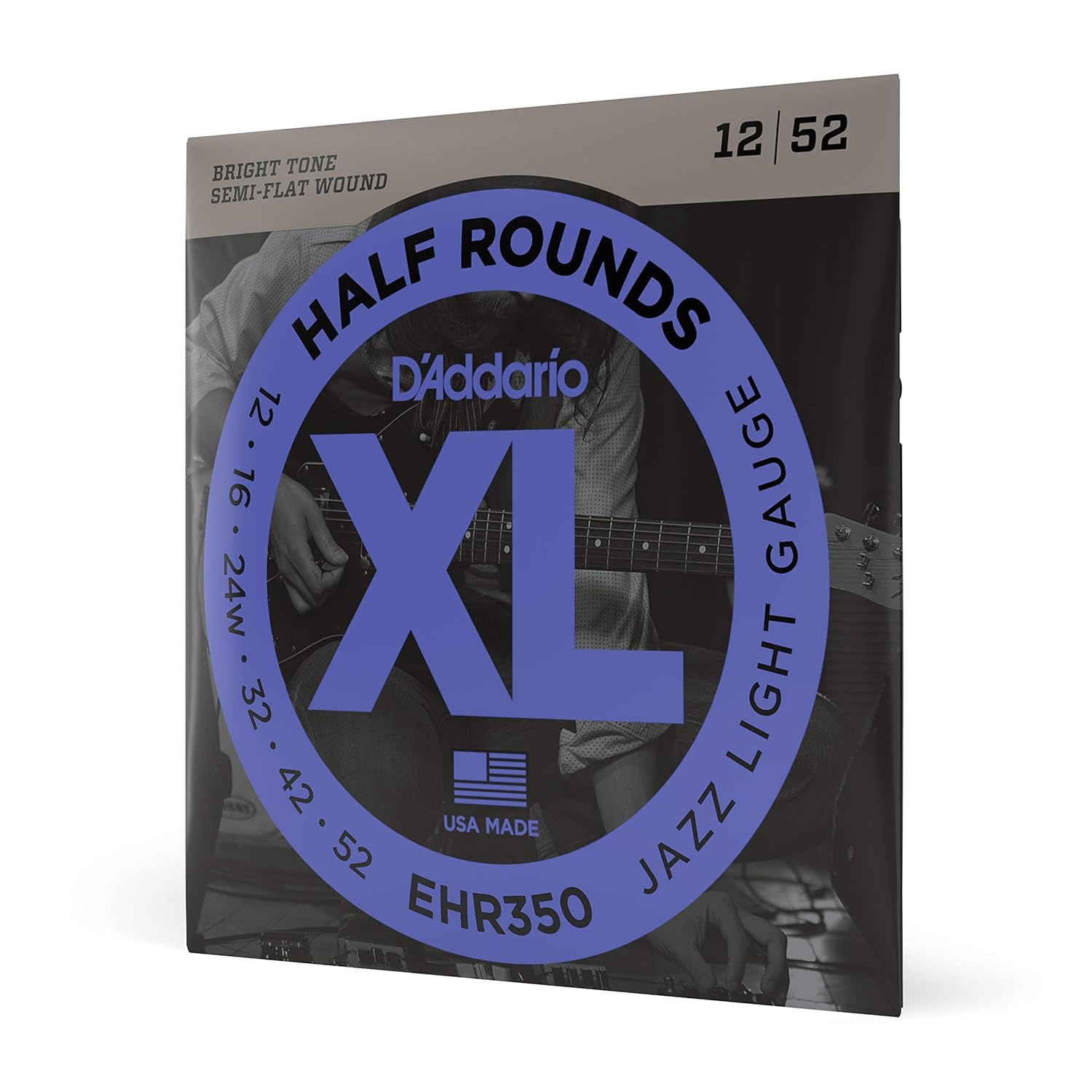D'Addario EHR350 ELEKTRO TEL SET HALF ROUND JAZZ LITE