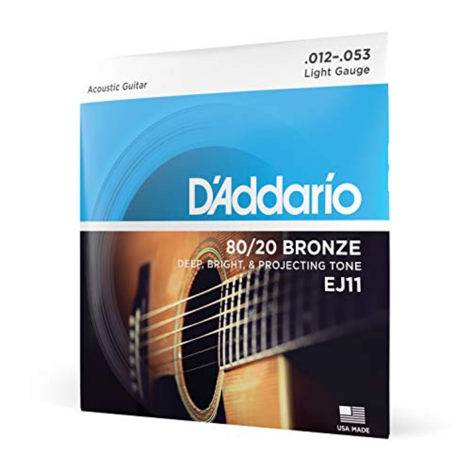 Daddario Ej11 Akustik Gitar Tel Seti, 80/20 Bronze, Light Gauge,