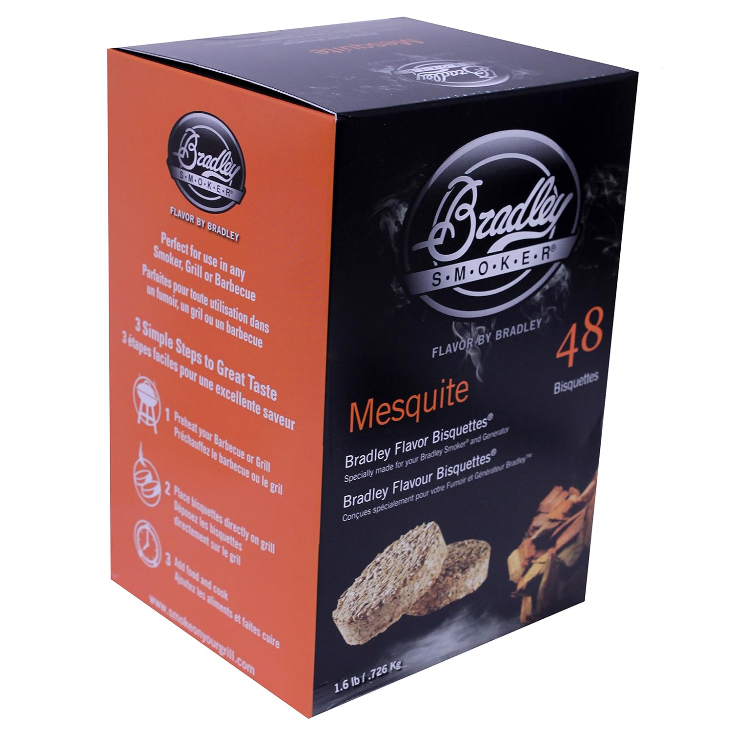Bradley Smoker Izgara ve Barbekü için Bisquette, Mesquite Özel Karışım, 48'li Paket