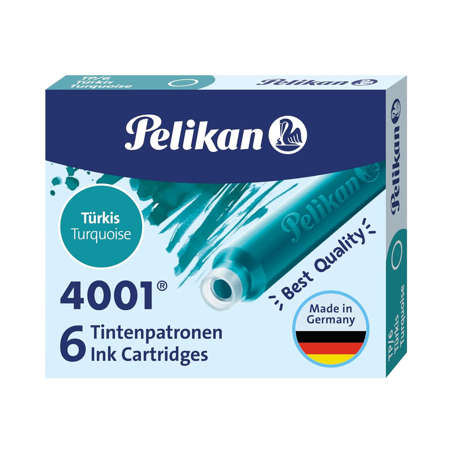 Pelikan Kartuş Serisi TP6X Dolma Kalem Kartuşu Turkuaz