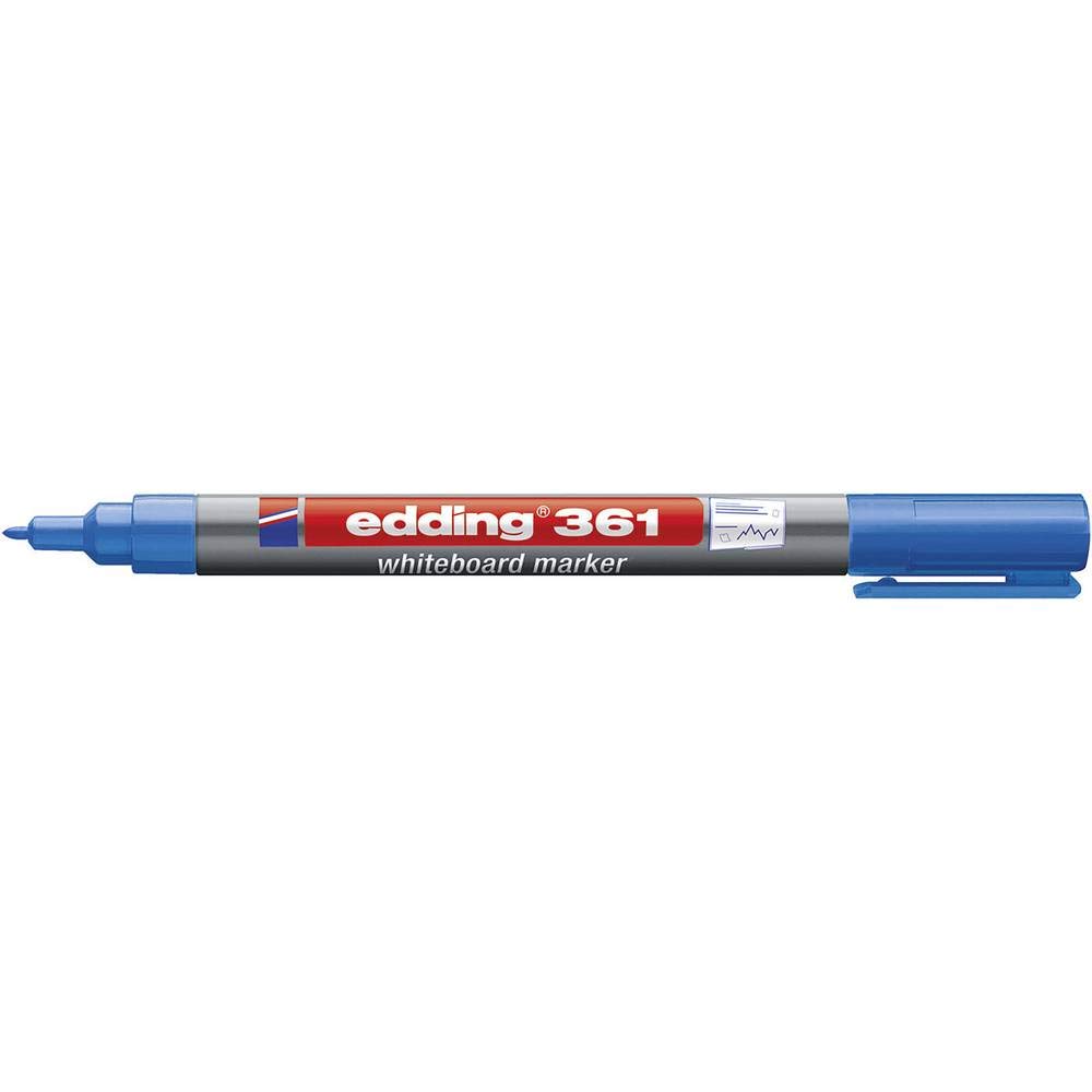 edding 361 beyaz yazı tahtası kalemi - mavi - 1 kalem - yuvarlak uçlu 1 mm - yeniden doldurulabilir