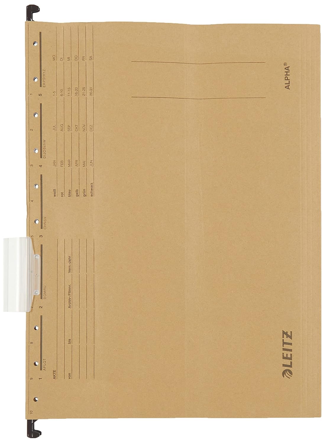 Leitz Alpha Askılı Dosya, Telsiz, A4, Kese Kağıdı Rengi, 10'lu Paket, 19153000