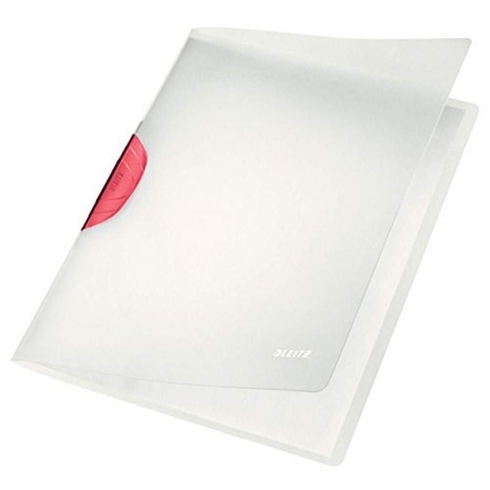 Leitz WOW A4 ColorClip Magic Sıkıştırmalı Dosya, Kırmızı, 30 A4 Sayfa Kapasiteli, Esnek Plastik, 41740025