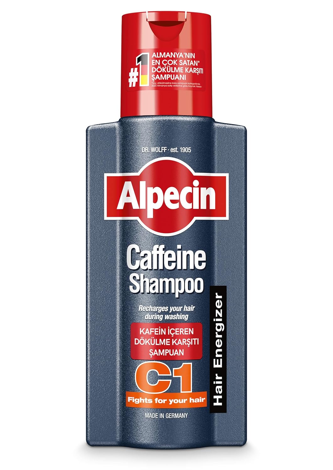 Alpecin Kafeinli Şampuan C1 250ml | Saç Dökülmesini önler ve azaltır | Erkekler için Doğal Saç uzatma Şampuanı | Güçlü Saçlar için Enerji verici | Erkekler için Saç Bakımı | Almanya'da Üretilmiştir