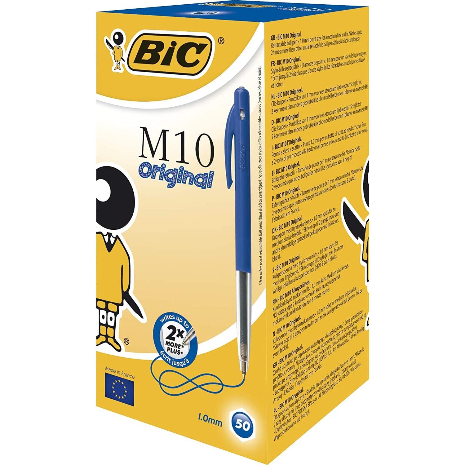 BIC tükenmez kalem M10 CLIC, 0,4 mm, Kutu her biri 50 adet