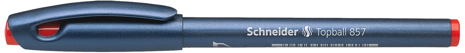 Schneider Schreibgeräte Topball 857 tükenmez kalem, sağlam metal uçlu, 0,6, kırmızı