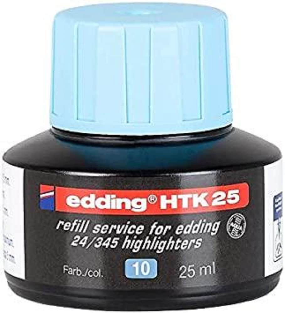 edding edding HTK 25 dolum mürekkebi, edding Highlighter için, 25 ml, açık mavi