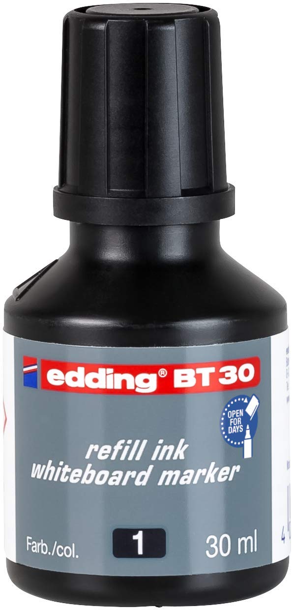 edding BT 30 beyaz yazı tahtası kalemi yedek mürekkebi - siyah - 30ml