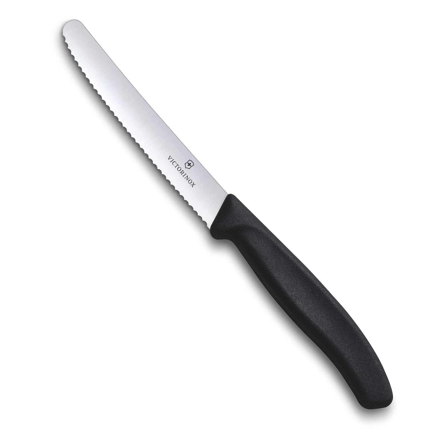 Victorinox VT 6.7833 Swiss Classic Siyah Tırtıklı Domates Sosis Bıçağı 11 Cm
