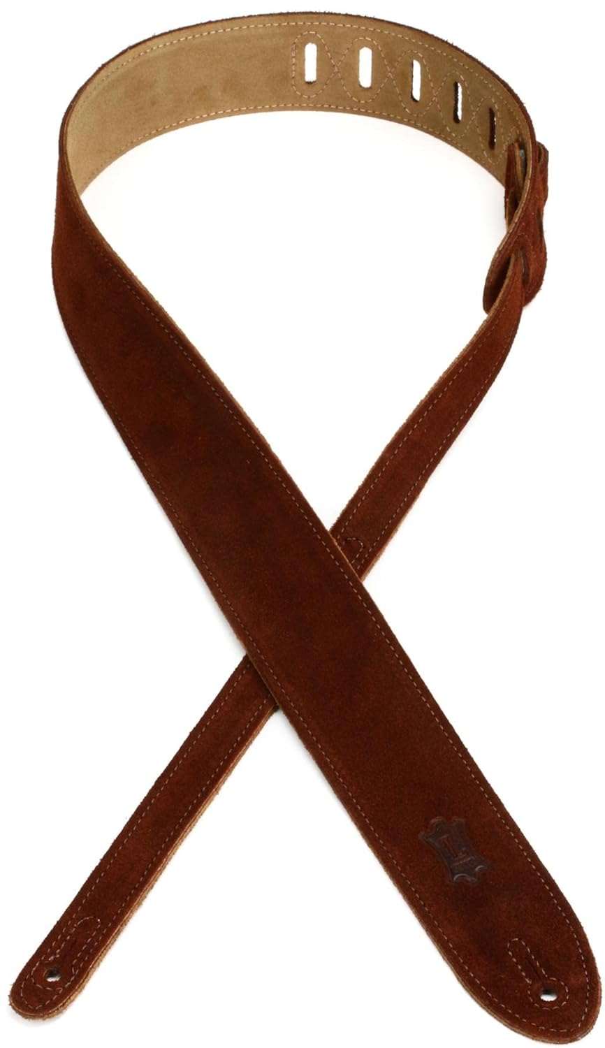 Levy's MS12-BRN Gitar Kayışı 2" Süet Strap - - Kahverengi