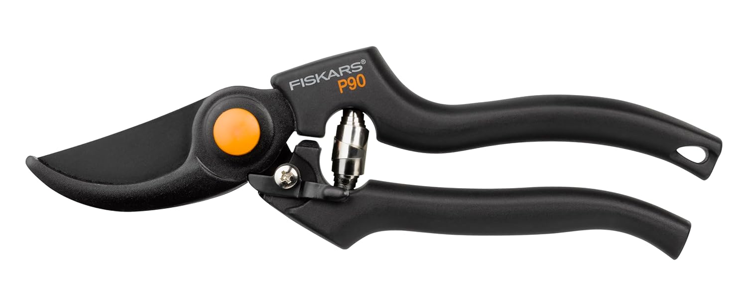 Fiskars Bypass bıçaklı budama makası, Kesme çapı: 2,6 cm, Yapışmaz kaplamalı yüksek kaliteli çelik bıçaklar, Uzunluk: 22,5 cm, Siyah/Turuncu, Pro, P90, 1001530