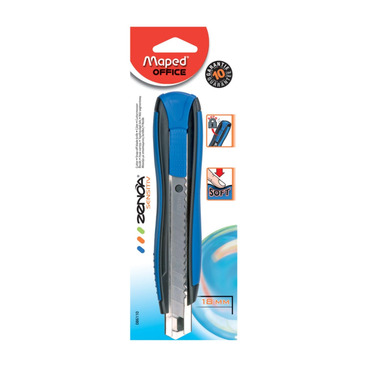 MAPED OFİS VE KIRTASİYE 086110 Zenoa Sensitiv Maket bıçağı 18mm Mavi