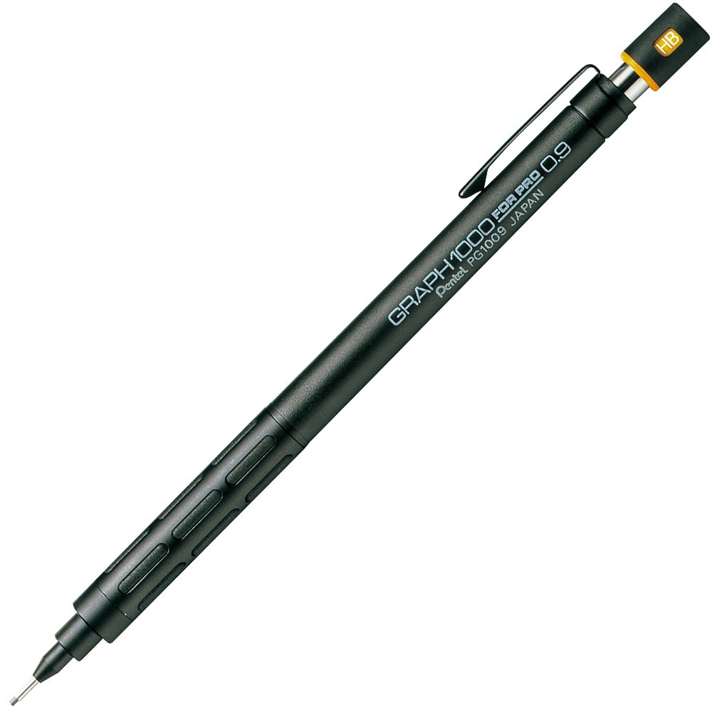 Pentel PG1009 Pentel PG1009 (0.9 mm) Mat Metal Gövdeli Teknik Çizim ve Yazı İçin Mekanik Kurşun Kalem, Orijinal Kutusunda