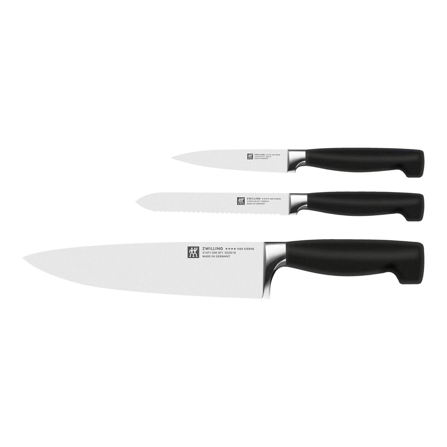 Zwilling Four Star Bıçak Set, Paslanmaz Çelik, Siyah