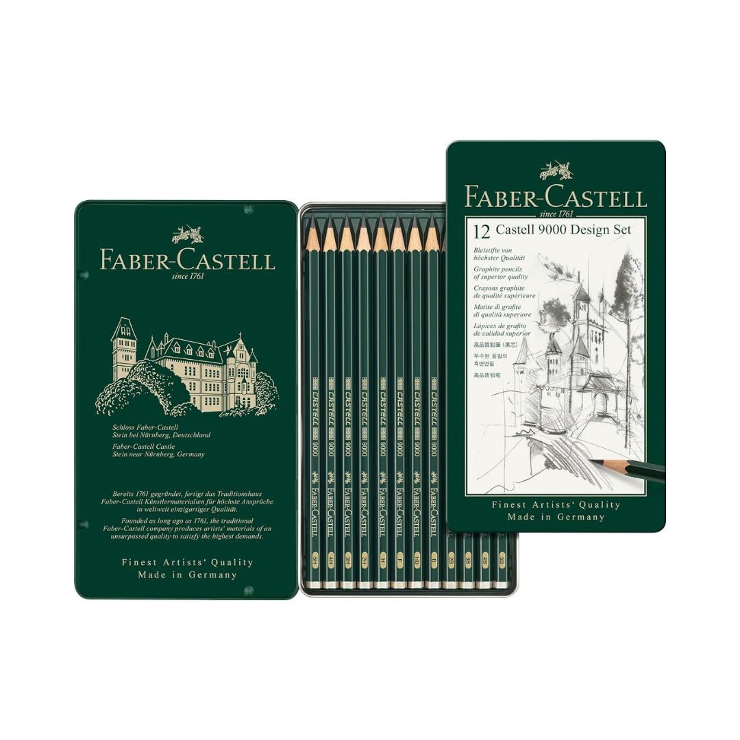 Faber-Castell 9000 Design Set (5B-5H), Naturel / Siyah
