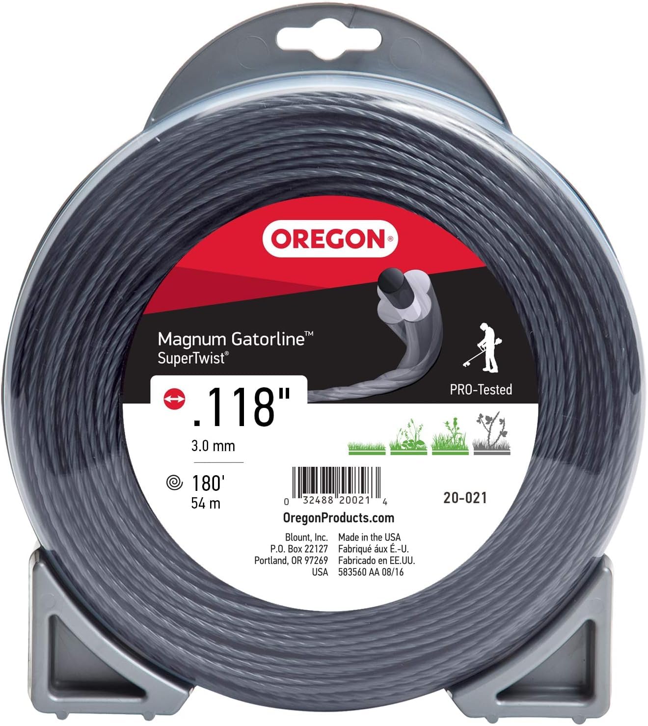 Oregon 20-021 Magnum Gatorline Supertwist Düzeltici Hattı .118-inç 450 cm
