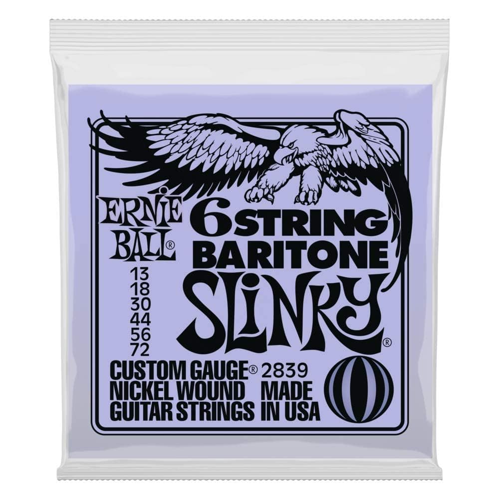 Ernie Ball P02839 Slinky 6-String Küçük Bilyalı Uçlu 29 5/8 Ölçekli Bariton Gitar Telleri, Ölçer 13-72