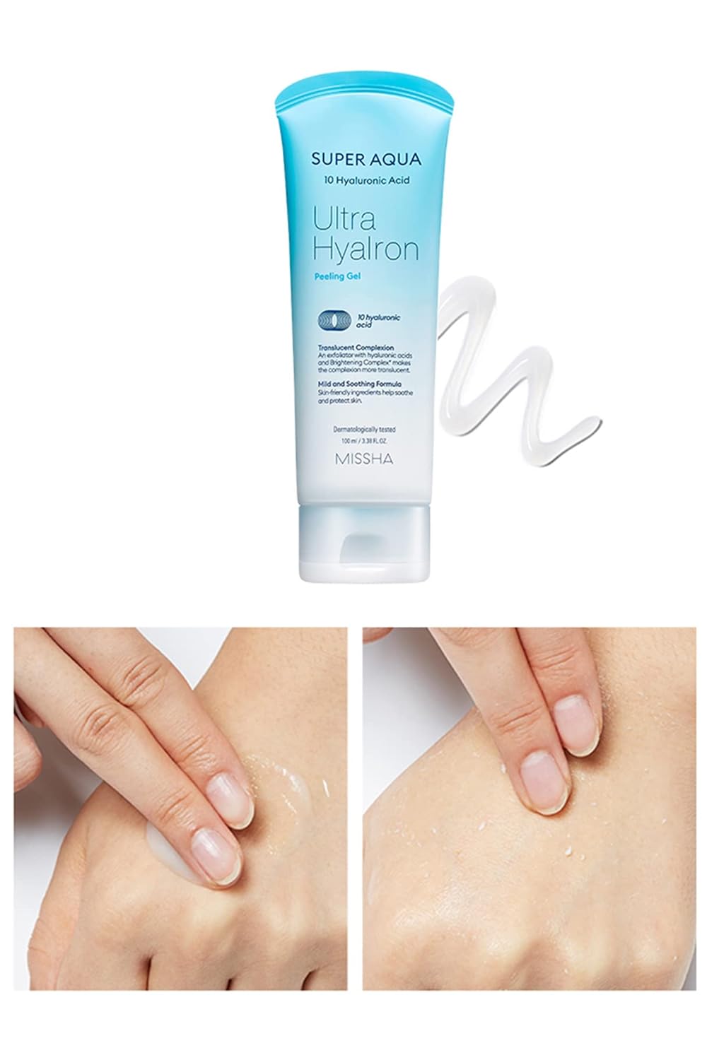 MISSHA Hyalüronik Asit İçeren Pürüzsüz Görünüm Veren Peeling 100ml Super Aqua Ultra Hyalron Peeling Gel