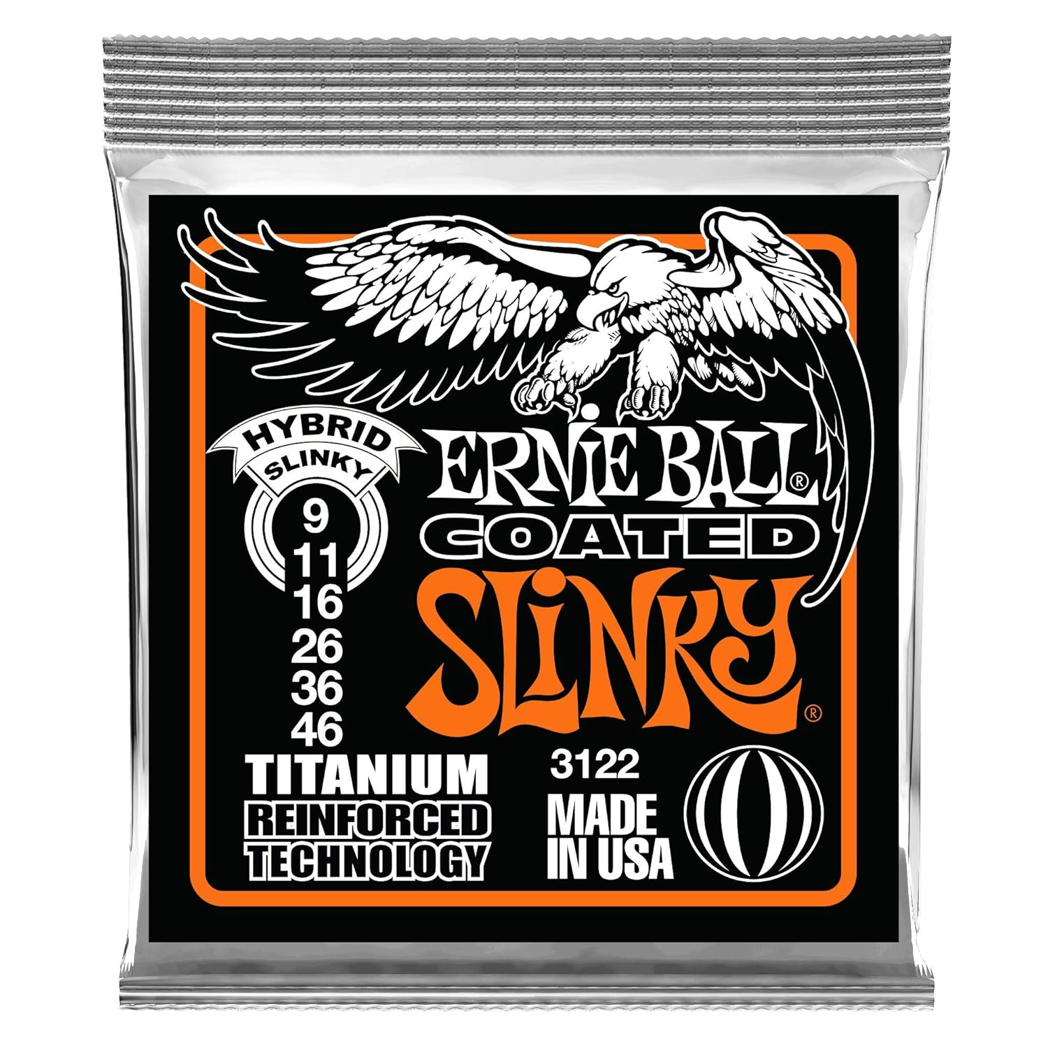 Ernie Ball Hybrid Slinky Kaplamalı Titanyum Rps Elektro Gitar Telleri, Ölçü 9-46