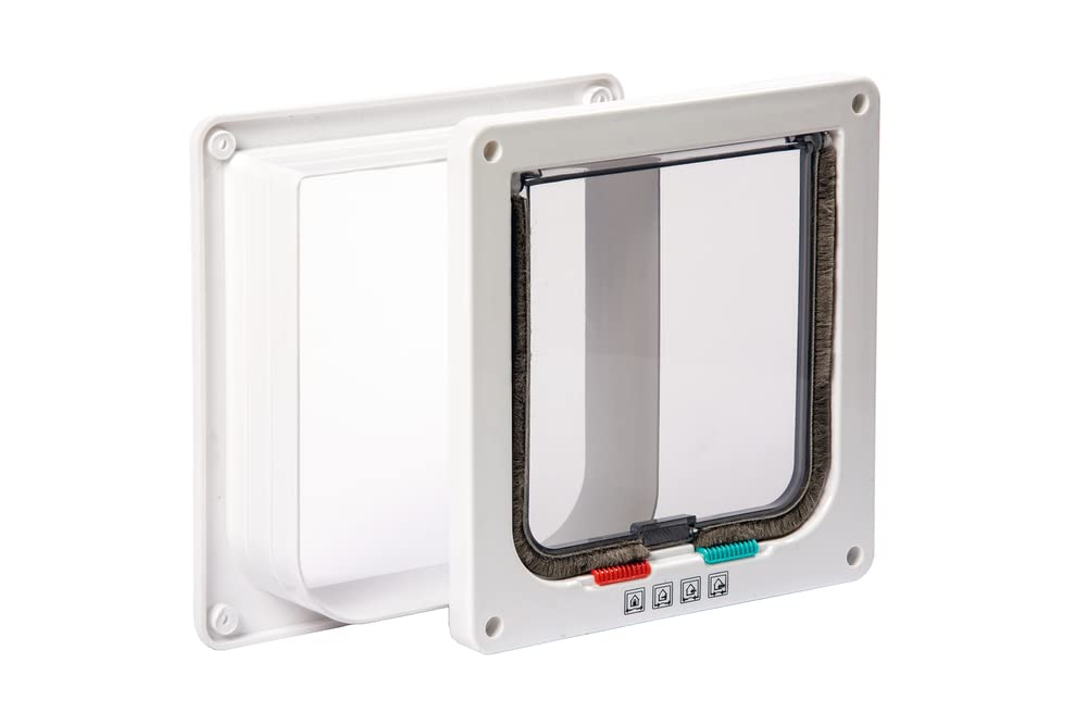 Karlie 4 Yön Kilitli Kedi Kapısı 19,2x20 cm Beyaz