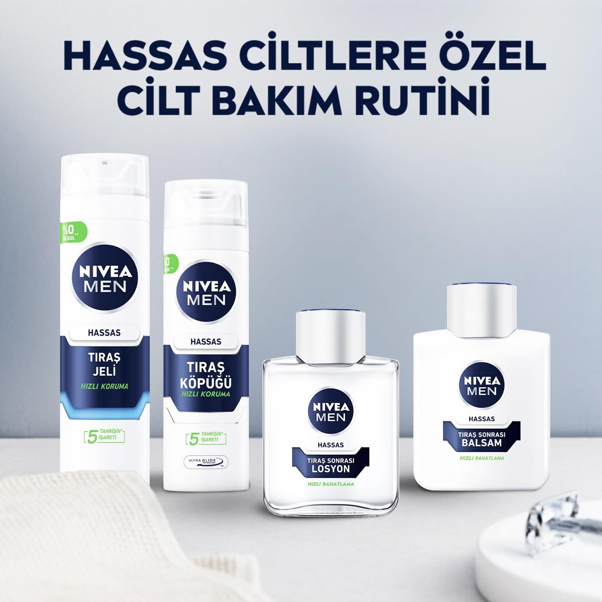 NIVEA MEN Erkek Hassas Tıraş Jeli 200 ml,Tahrişe ve Yanmaya Karşı Koruma,Alkolsüz Formül,Hassas Ciltlere Özel
