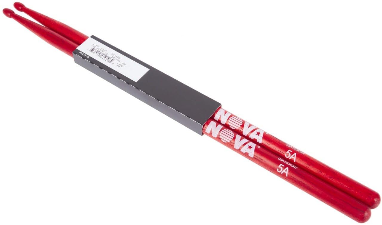 Vic firth Baget(Çift) Nova 5A Wood Red (Kırmızı), Hıckory, 1