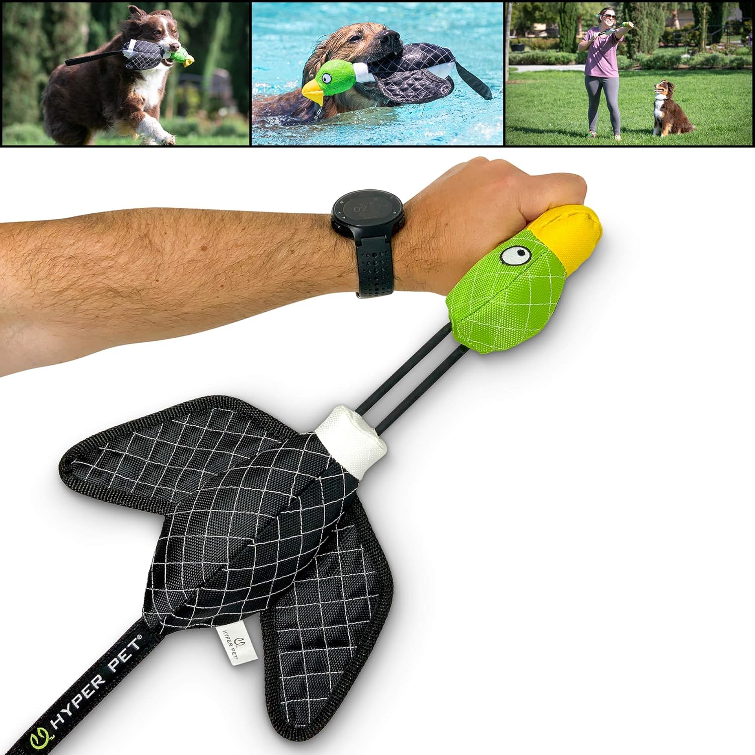 Hyper Pet Uçan Ördek Sapan Mekanizmalı Köpek Oyuncağı (Large) – Fırlat & Getir – Suda Yüzer