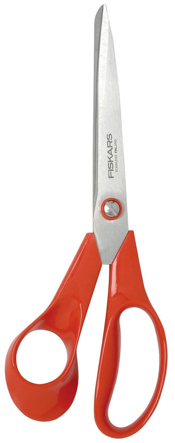 Fiskars Evrensel Makas Solaklar için, Toplam uzunluk: 21 cm, Paslanmaz çelik bıçaklar/plastik saplar, Klasik, 1005147