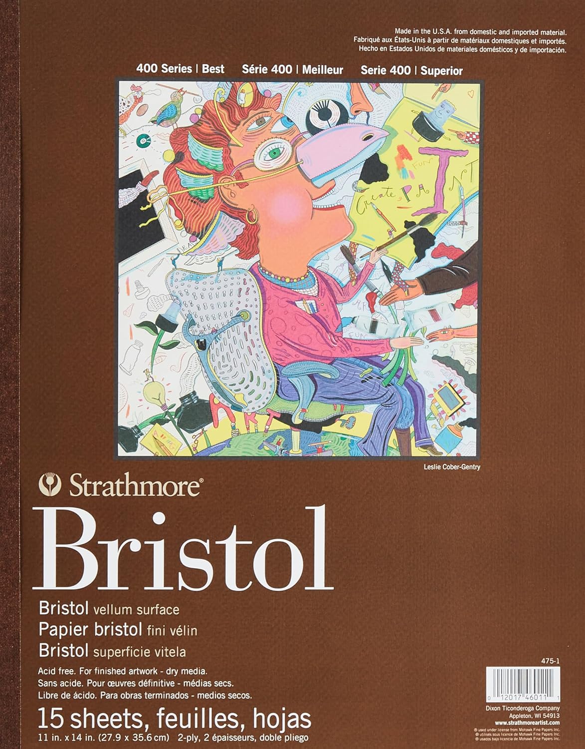 Strathmore 400 Serisi Bristol, 2 katmanlı parşömen kağıdı, 27,9 x 35,6 cm, ciltli, 15 yaprak