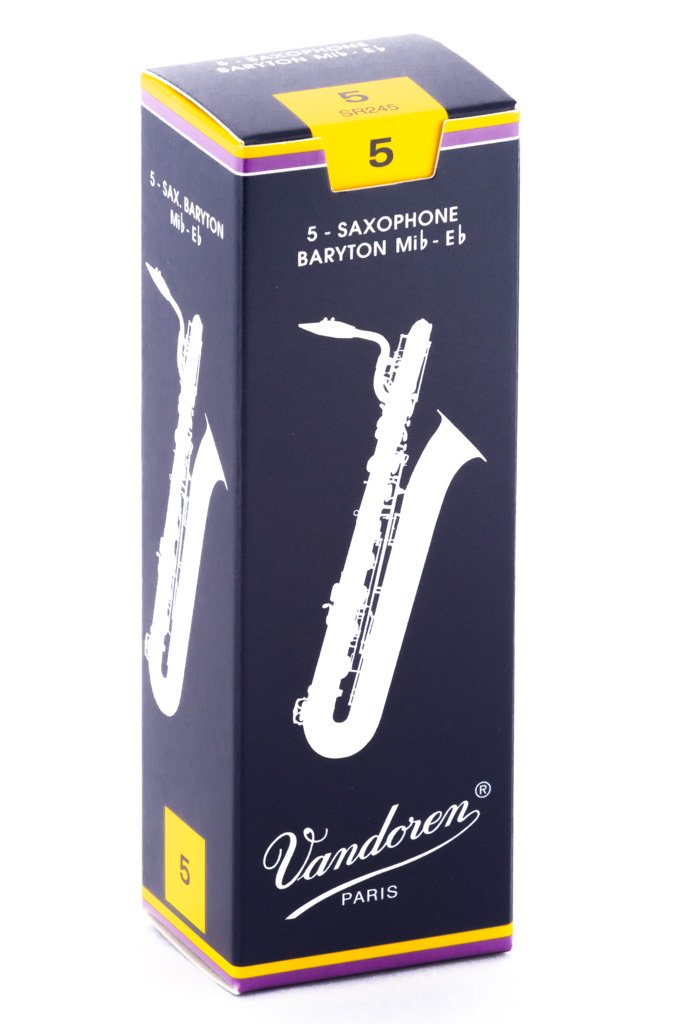 Vandoren SR245 Bari Sax Geleneksel Sazlık Gücü 5; 5'li Kutu