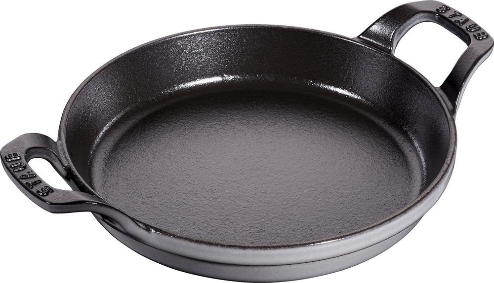 STAUB Toz İstiflenebilir Fırın Kabı, Yuvarlak (20 Cm, 0,75 L İçerisinde Bulunan Mat Siyah Kaplı Tepsi İle) Grafit Grisi