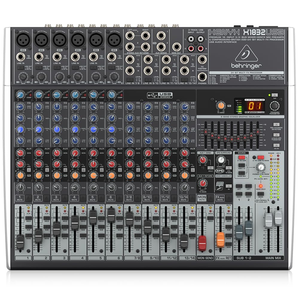 Behringer XENYX X1832USB 18 Kanallı Efektli Mikser