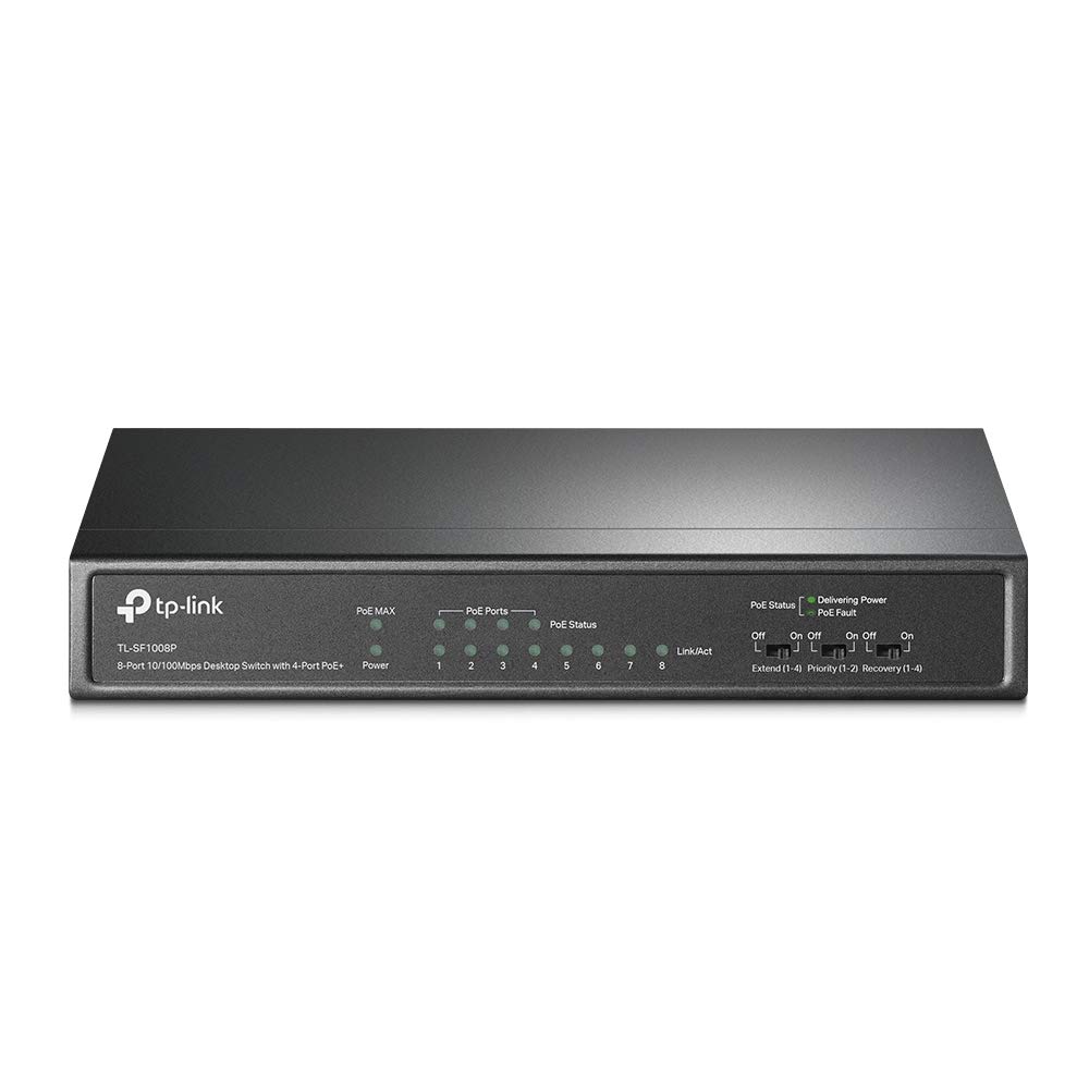 TP-Link TL-SF1008P, 8-Port 10/100Mbps Desktop Switch with 4-Port PoE+