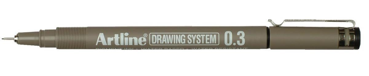 Artline Drawing System 0.3 Çizim Kalemi, 0.3 mm, Siyah