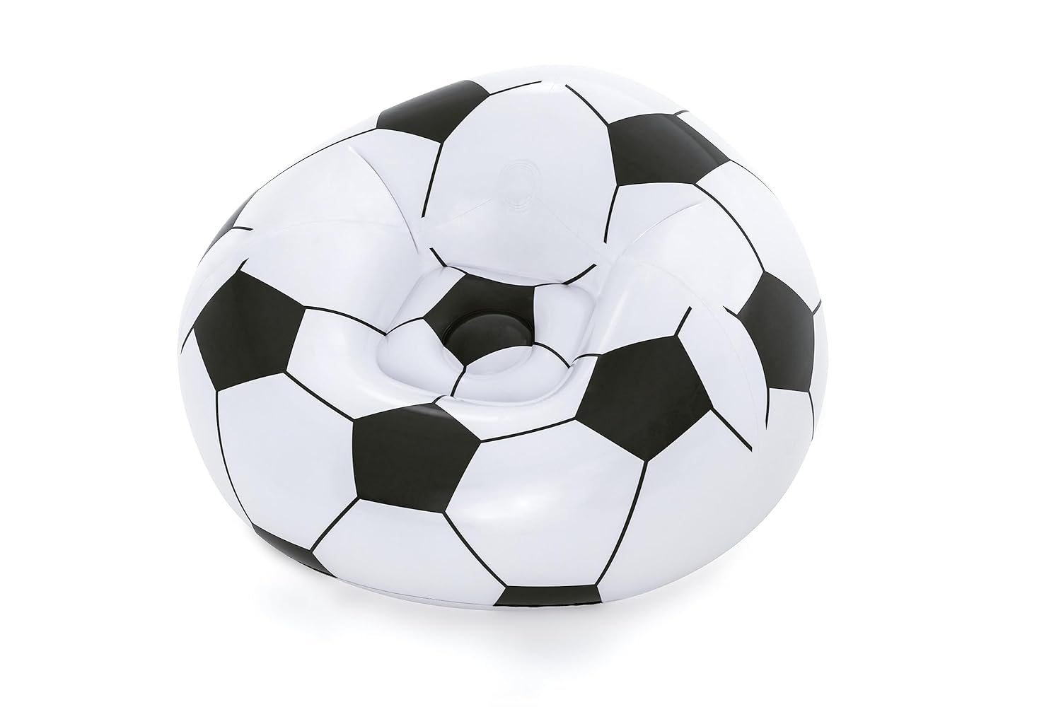 Bestway Up In & Over Beanless futbol topu koltuğu, 114 x 112 x 66 cm, futbol hava koltuğu, siyah/beyaz