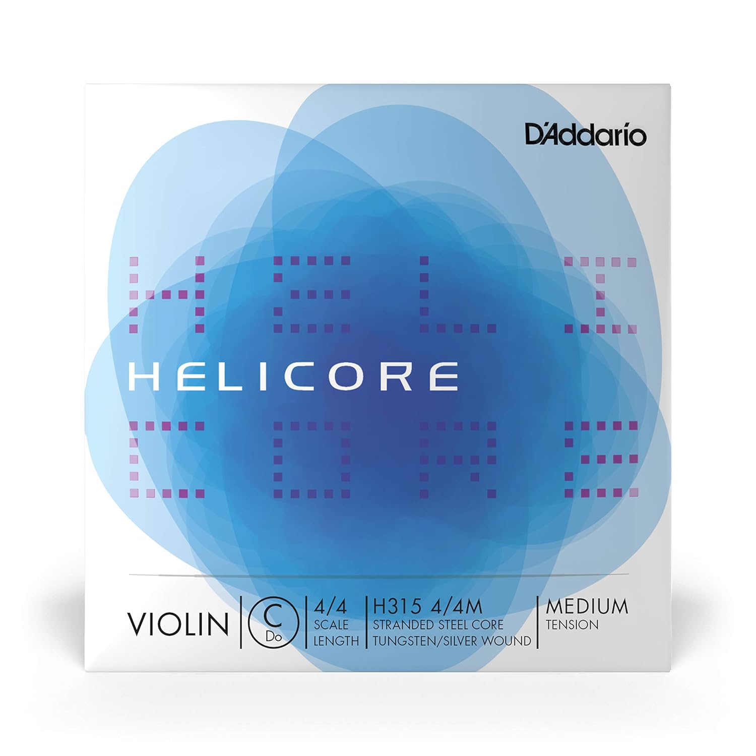 D'Addario Helicore 4/4 Boy Keman İpi - Gümüş Yara C String - H315 4/4M - Sadece C String - Orta Gerilim