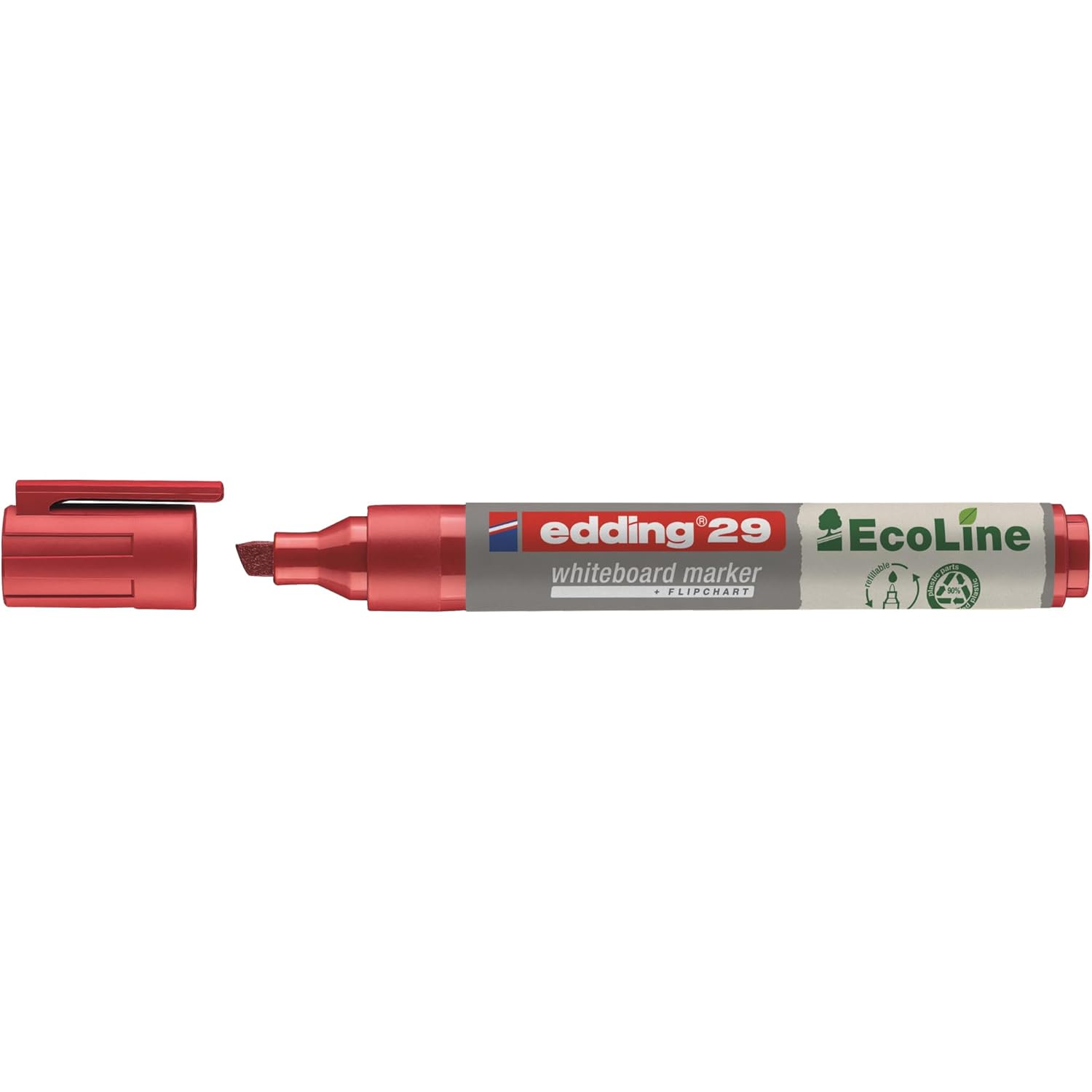 Edding Whiteboardmarker 29 EcoLine, yeniden doldurulabilir, 1 – 5 mm, kırmızı