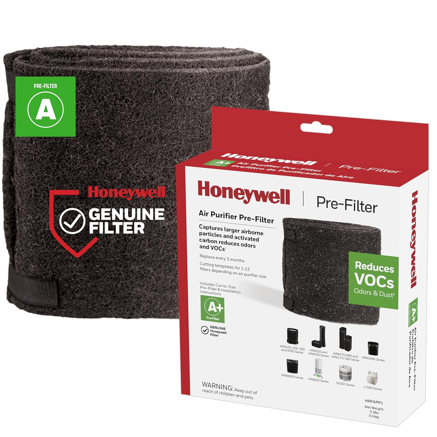 Honeywell Premium Koku Azaltıcı Hava Temizleyici Yedek Ön Filtre, HRF-APP1 / Filtre (A)