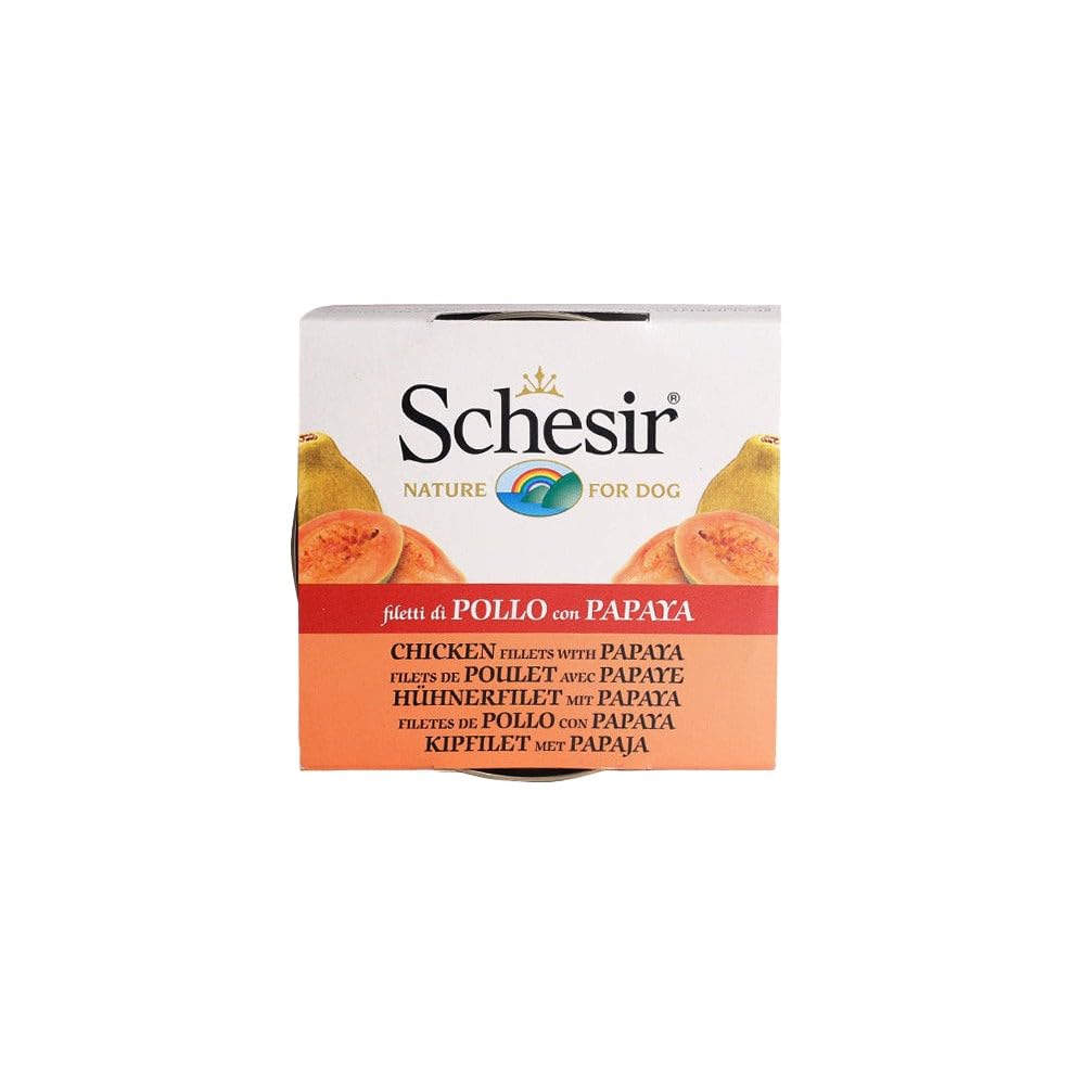 Schesir Yetişkin Köpek Konservesi 150 Gr Tavuk Etli + Papaya