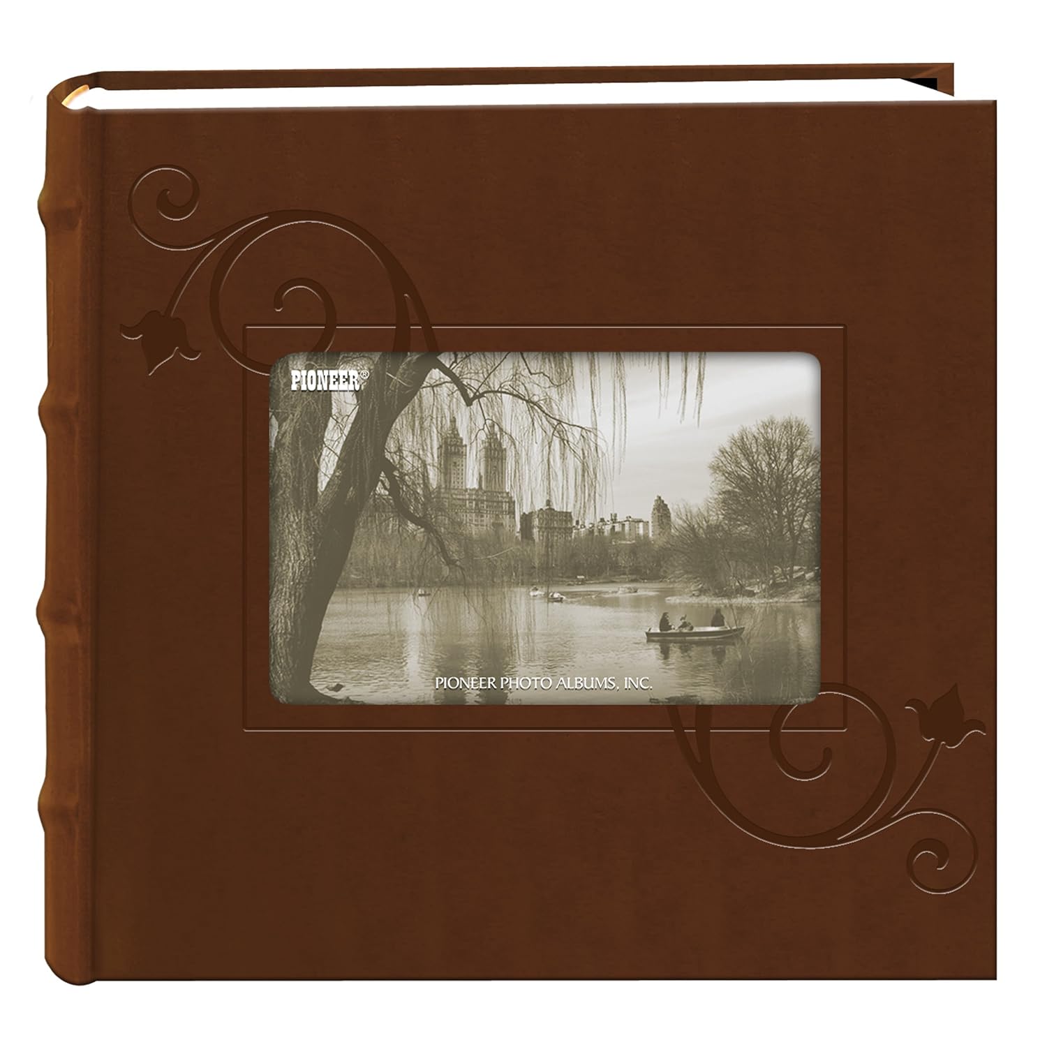 Pioneer geprägt Blumenmuster Rahmen-Cover Foto Album, braun (10,2 x 15,2 cm)