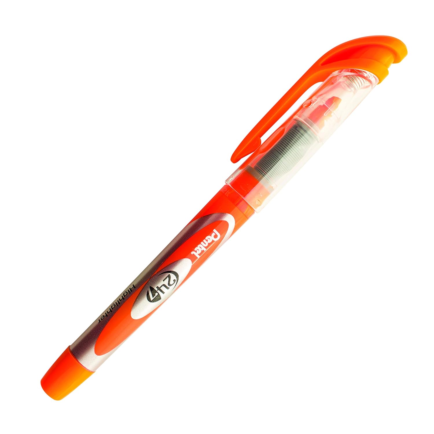 Pentel Highlighter Likit Mürekkepli, Şeffaf Gövdeli Fosforlu Kalem, Turuncu