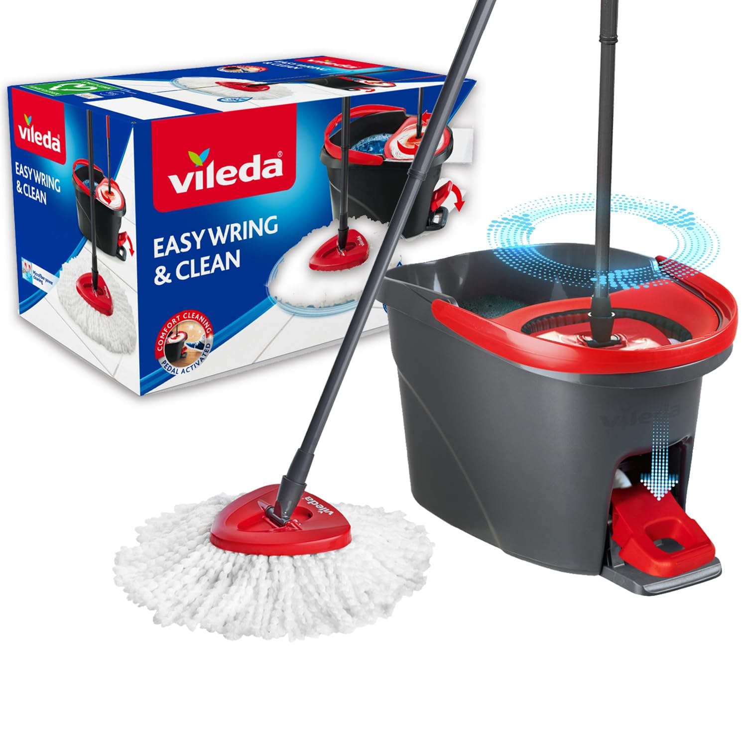 Vileda VLDTurbo Turbo Pedallı Temizlik Seti, Siyah, 29.6 x 48.6 x 29.3 cm