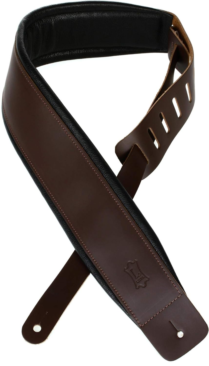 Levy's Leathers 3" Leather Guitar Strap with Foam Padding and Garment Leather Backing