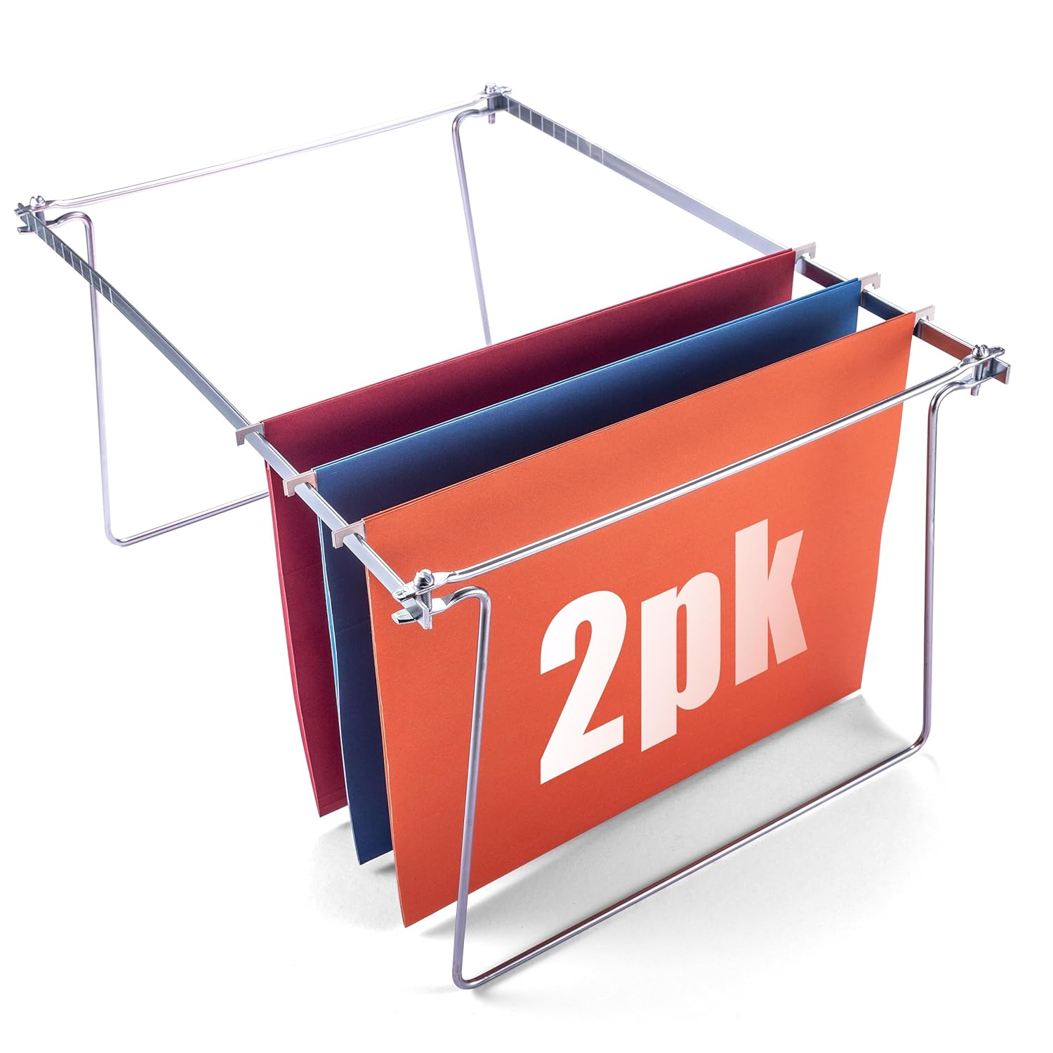 Officemate Askılı Dosya Çerçevesi, Mektup Boyutu, Ayarlanabilir 30,5 cm ila 45,5 cm, 2 Adet (1'li Paket) Gümüş