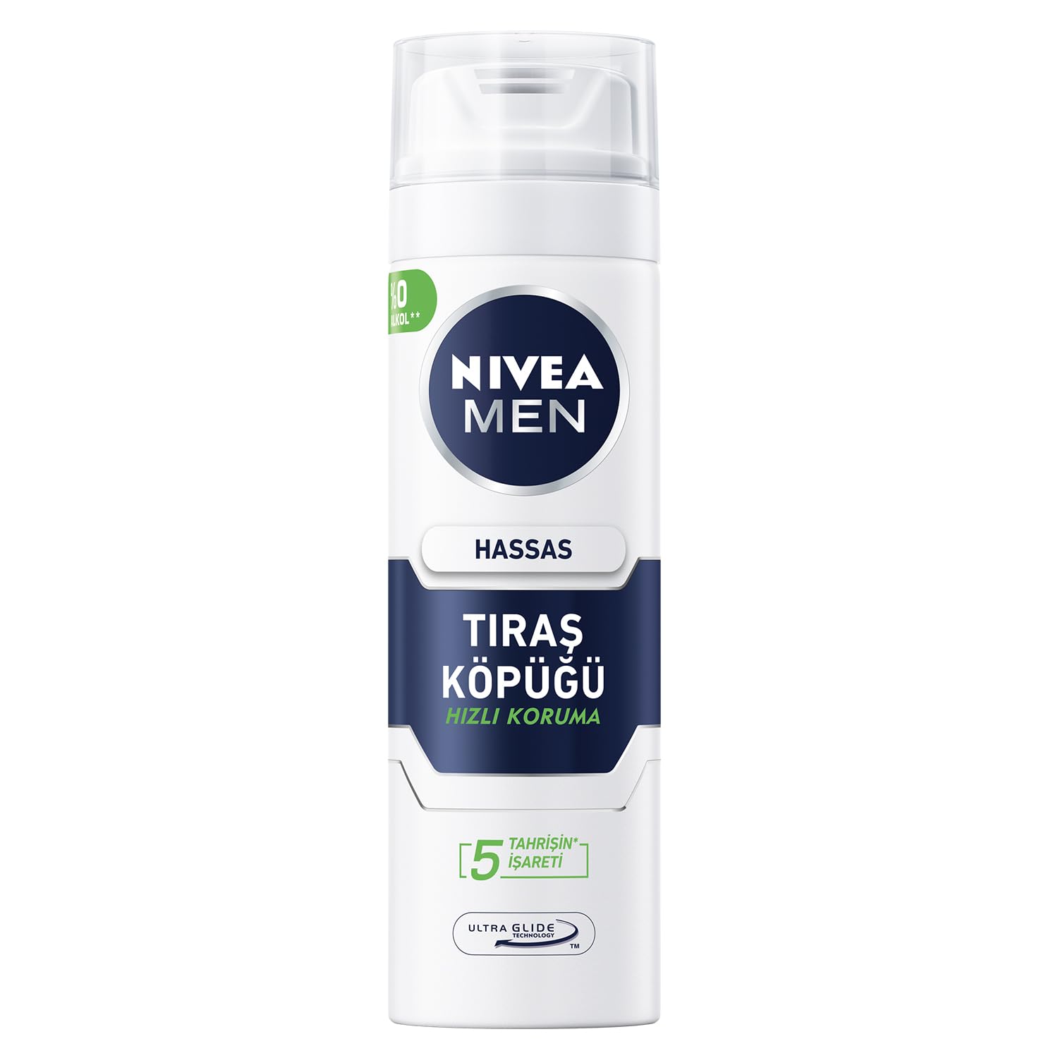 NIVEA MEN Erkek Hassas Tıraş Köpüğü 200 ml, Hassas Ciltlere Özel Hızlı Koruma, Yanma Karşıtı, Alkolsüz Formül