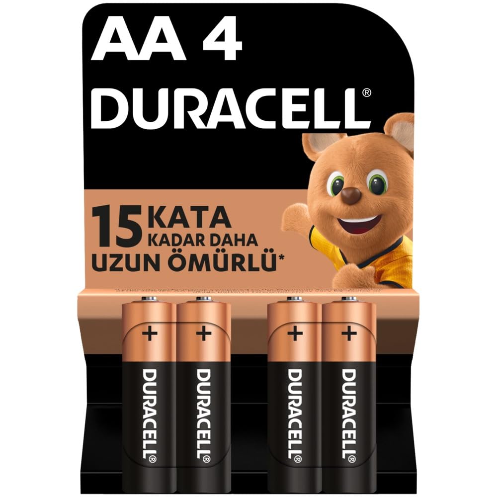 Duracell AA Alkalin Kalem Pil (4'lü paket) 1,5 V LR6/MN1500