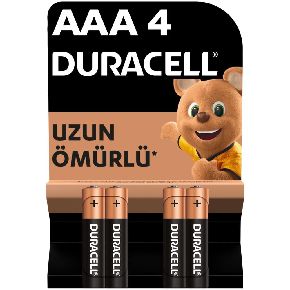 Duracell AAA Alkalin İnce Kalem Pil (4'lü paket) 1,5 V LR03/MN2400
