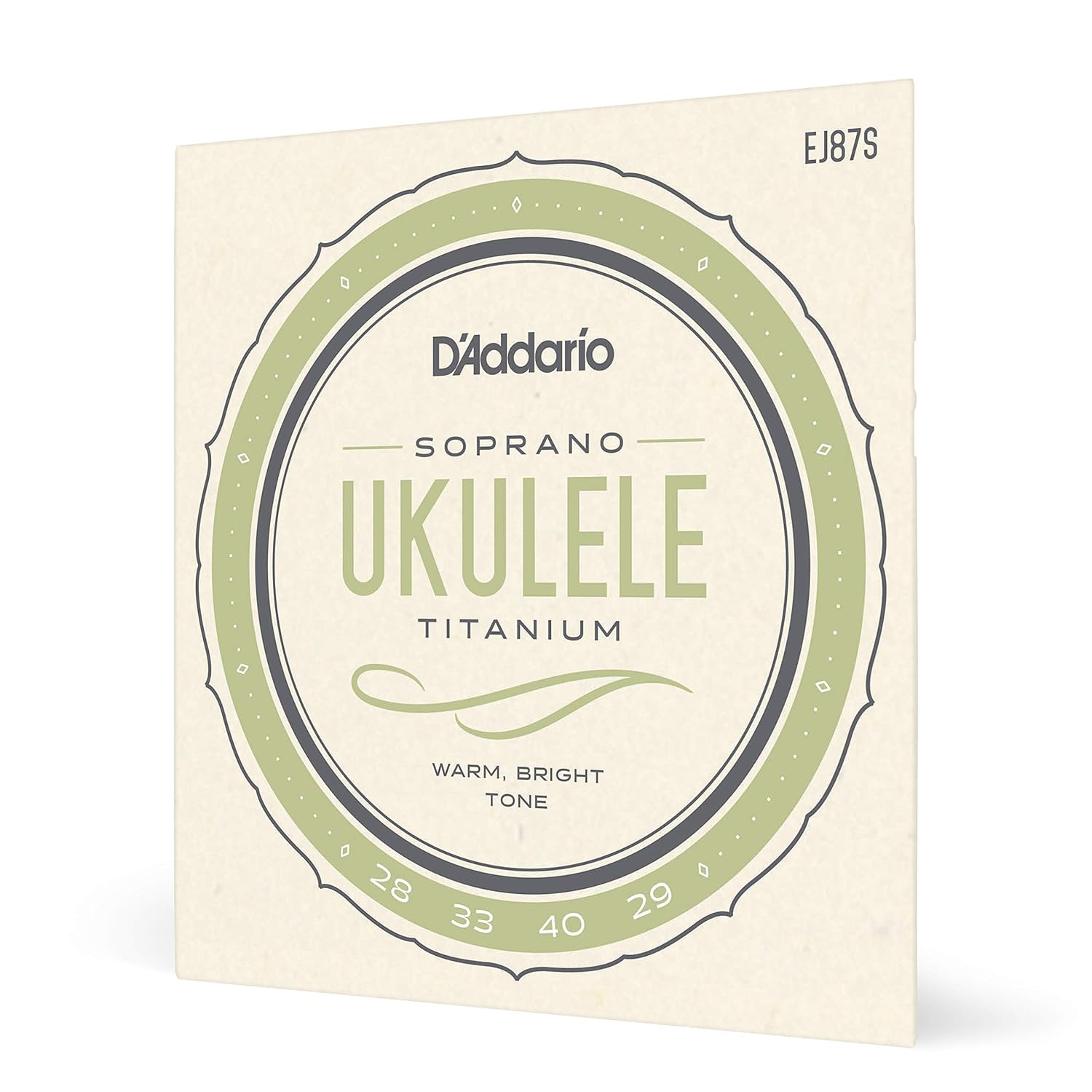 Daddario Ej87S Ukulele Tel Seti, Soprano, Titanium, Warm Bright T