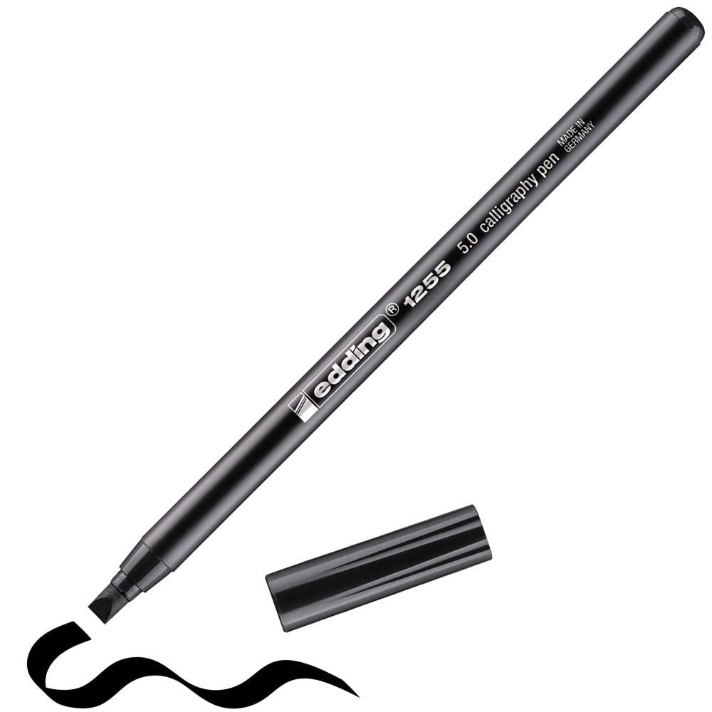 edding 1255 kaligrafi kalemi - siyah - 1 kalem - kaligrafi ucu 5 mm